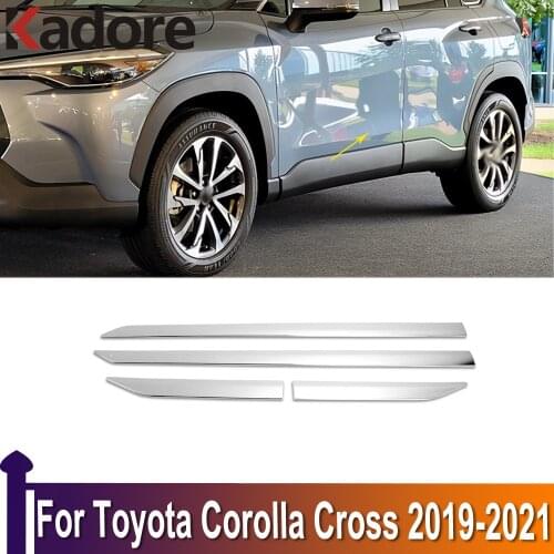 For toyota corolla cross 2019 2020 2021 Chrome Side Door Body Molding Line Cover Trim Protector Decoration Exterior Accessories