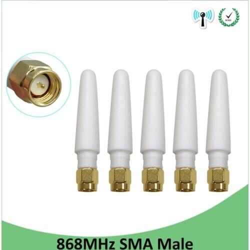 GSM 868MHz 915MHz antenna 3bdi SMA Male Connector GSM antena 868 MHz 915 MHz antenne white small size antennas for Lorawan