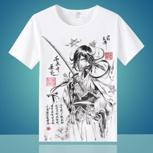 High-Q Unisex Anime Cos KATSUGEKI/TOUKEN RANBU Mikazuki Munechika Casual T-Shirt Tee T Shirt