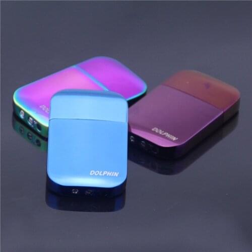 Classic Frosted Plating Brand Torch Cigarette Lighter Red Gas Lighter Fire Direct Metal Thin 8mm Windproof Lighter Gifts