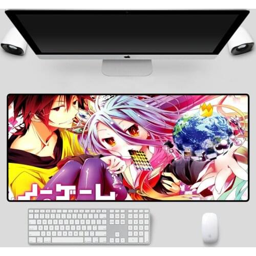 XGZ Animation Mouse Pad No Game No Life Gaming Mouse Pad Locking Computer Notebook Office Game Accessories Keyboard Desk Mat
