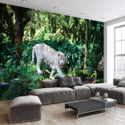 Creative Forest Animal Tiger Wallpaper Canvas Sofa TV Background Mural photo wallpaper Living Room Bedroom Home Decor