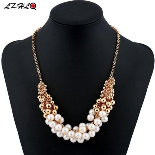 Женские ожерелья из жемчуга LZHLQ China At AliExpress