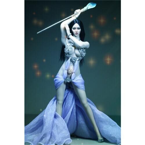 Mnotht 1/6 Scale Bright Starlight Purple Yarn Skirt Female Soldier Sexy Dress for 12in Action Figure Toy Collection
