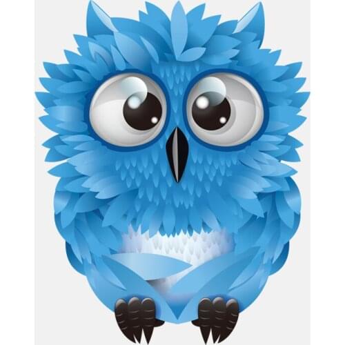 LLY-1014 Fashion Cartoon Car Sticker Blue Cute Big-eyed Owl Animal Modeling Decal PVC Auto Decoration Quality Waterproof Decals