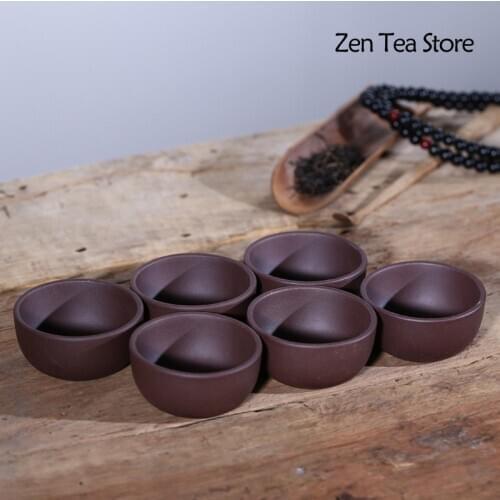 60cc Yixing Raw Ore Purple Clay Teacup Zisha Tea Set Water Cup Coffee Soup Purple Sand Tea Cup Tableware Drink Cup Wine Set Home