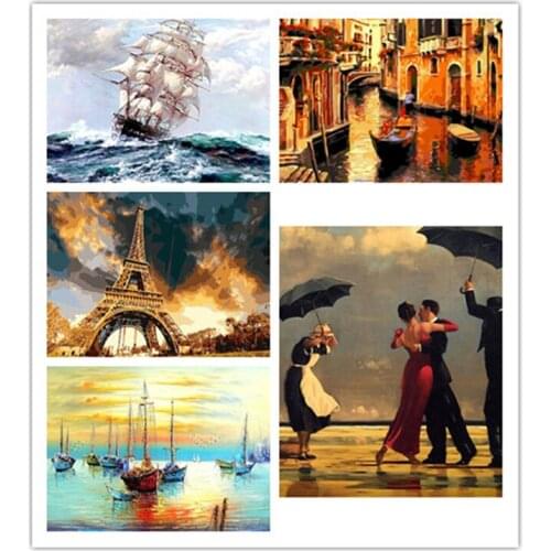 Painting By Numbers For scence With Frame Picture On Wall Loft Oil Canvas Drawing Diy Acrylic Coloring Decoration Home