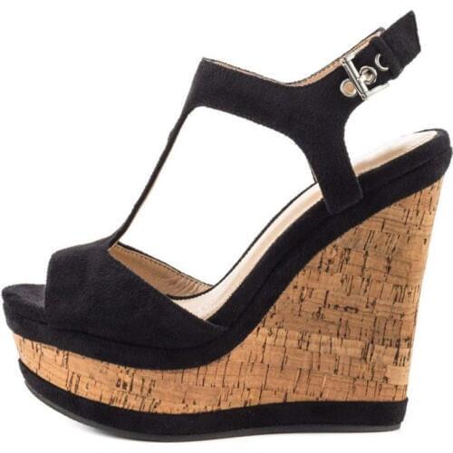 GOOFLORON NEW, Womens sandals, 16cm wedge sandals, womens high-heeled sandals, plus-size shoes