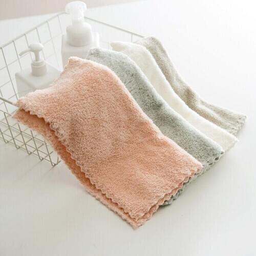 Newly Natural Soft Comfortable Absorbent Face Towel 29x29cm Coral Velvet Wash Towel Household Bathroom Household Supplies