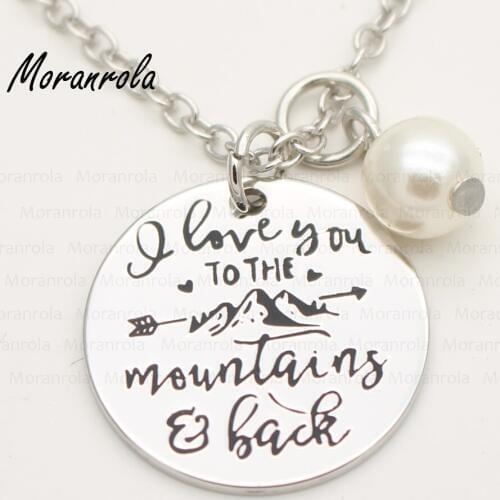 New arried "I love you to the mountains and back "Copper silver necklace &Keychain,charm, Inspirational Jewelry