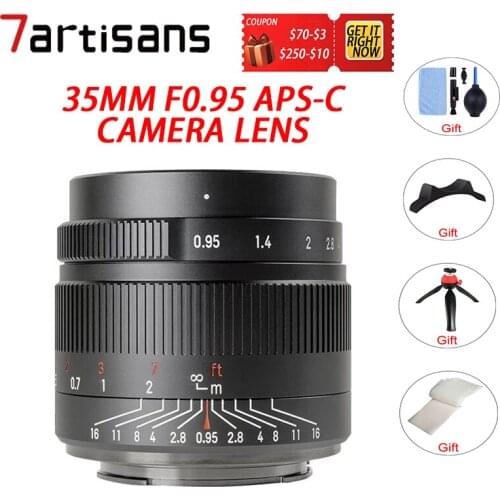 7artisans 35mm F0.95 APS-C camera lens for Sony E mount Nikon Z Olympus M4/3 Fuji XF X Canon EF-M EOS-M Free shipping