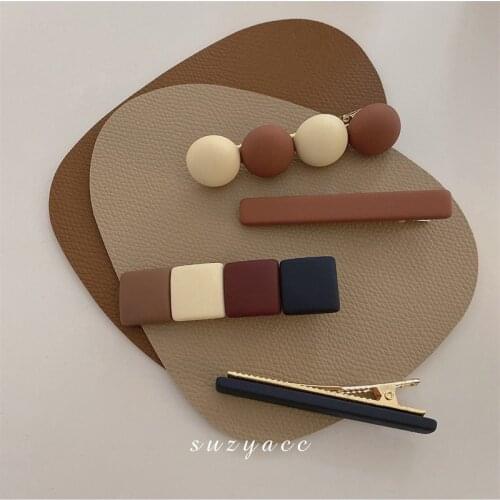 Simple Korean Ins Headwear Geometric Hairpin Combination Bangs Broken Hair Slides Duckbill Top BB Clip Accessories for Women