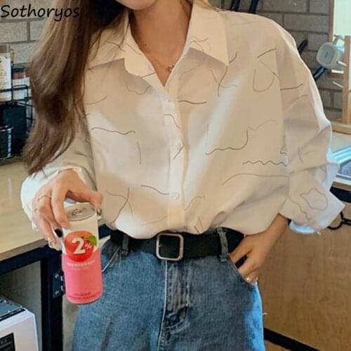 Women Shirts White Long Sleeve Loose Retro Office Lady All-match Simple Comfortable Trendy Street Wear BF Korean Style Chic New