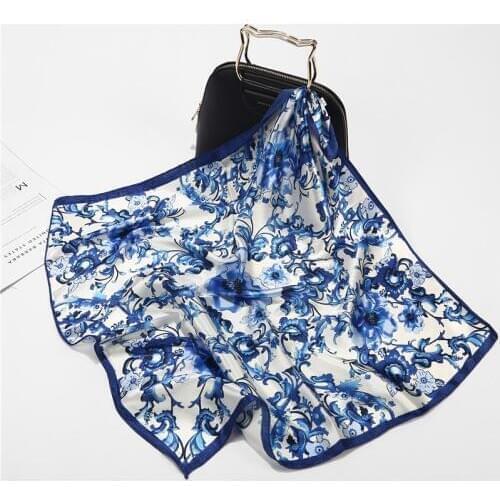 Fashion Women Square Scarf All-match Wraps Elegant Floral Dot Spring Summer Head Neck Hair Tie Band Neckerchief