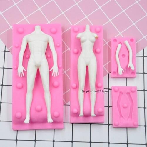 Silicone Polymer Clay Molds Doll Body Shaped Art Sculpture Model DIY 3D Handmade Making Clays&Doughs Plaster Resin Silicone Mold