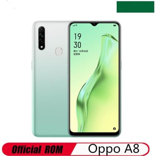 In Stock Oppo A8 4G LTE Cell Phone Android 9.0 4 Cameras Helio P35 6.5" 1600x720 Fingerprint 6GB RAM 128GB ROM OTA Dual Sim
