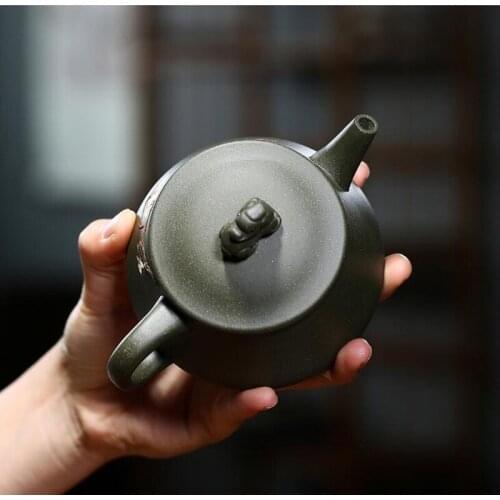 WSHYUFEI Yixing Pure Handmade Purple Clay Teapot Famous Raw ore Green mud Zisha teapot Tea set Household kettle 240ml