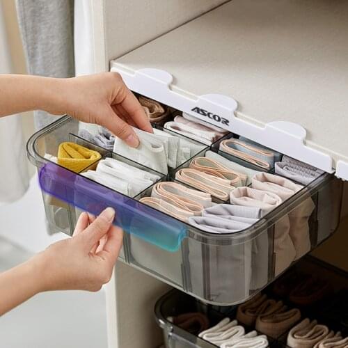 Drawer type underwear socks storage box Storage drawer Household divided clothing storage bin Wardrobe storage organizaer