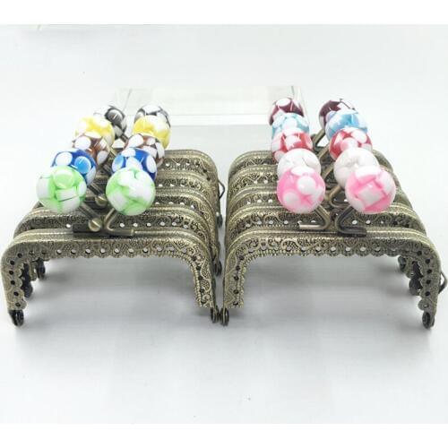 Women DIY coin bag making straight knurling purse frame ball kiss buckle metal clasp 10pcs/lot