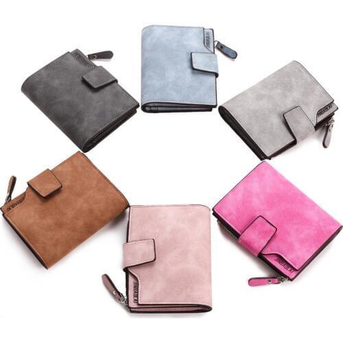 Leather Women Wallet Hasp Small and Slim Coin Pocket Purse Women Wallets Cards Holders Luxury Brand Wallets Designer