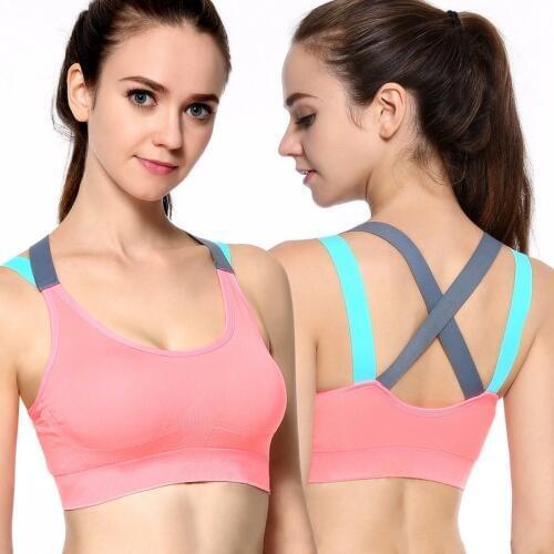 Women Push Up Sports Bra Top For Fitness Yoga Sexy Backless Cross Strap Womens Gym Running Padded Tank Athletic Vest Underwear