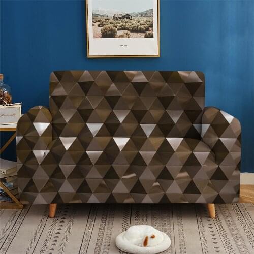 1/2/3/4-Seater Gradient Elastic Diamond Sofa Cover Light Brown Sofa Set Living Room Bedroom Furniture Custom Home Decoration