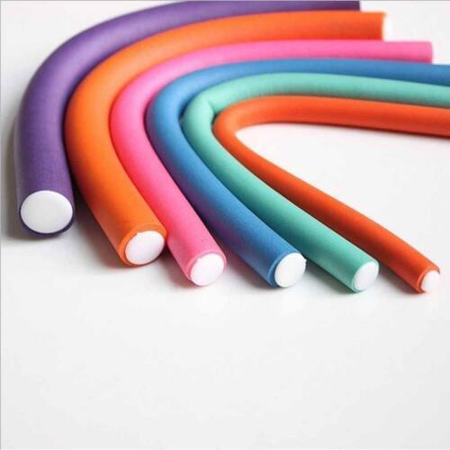10pcs Soft Foam Sponge DIY Styling Hair Rollers Flexible Curler Bendy Curls Tool Random Color