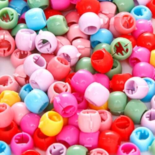 100pcs Hair Braids Maker Beads Headwear Cute Candy Colors Plastic Hairpins Hair Claw Clips For Women Girls Hair Accessories