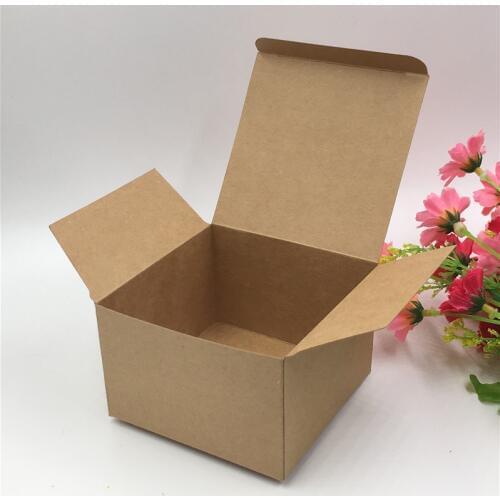 24pcs/50pcs/100pcs natural kraft gift packing paper box blank brown sundries/necklace/petal storage carton