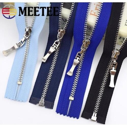 4pcs 15/18/20/25/30cm Close-End 40/70cm Open-End 3# Metal Zipper Auto Lock Zips for Sewing DIY Bags Garment Accessories
