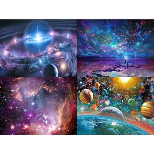 DIY 5D Diamond Painting Landscape Starry Sky Round Rhinestone Embroidery Color Cross Stitch Home Decoration