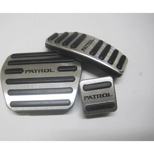 Aluminum Car Accelerator Fuel Brake Pedals Non Slip Cover Pads For Nissan Patrol 2012-2017 2018 2019 2020 Accessories