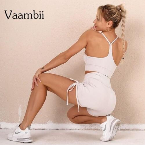 Seamless Tracksuit Set 2 Piece Gym Wear Womens Shorts Sports Bra Yoga Set Summer Fitness Clothing Women Sets Womens Outfits