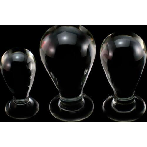 CamaTech Large Crystal Butt Plug Men Big Glass Anus Ball Dilator Pyrex Glass Vaginal Bead Dildo Women G Spot Stimulator Sex Toys