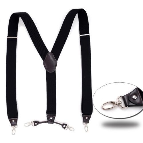 Keychain Suspenders 4 Clips Braces Elastic Adjustable Suspensorio Bretelles Tirantes Casual Trousers ligas cowboys Gift