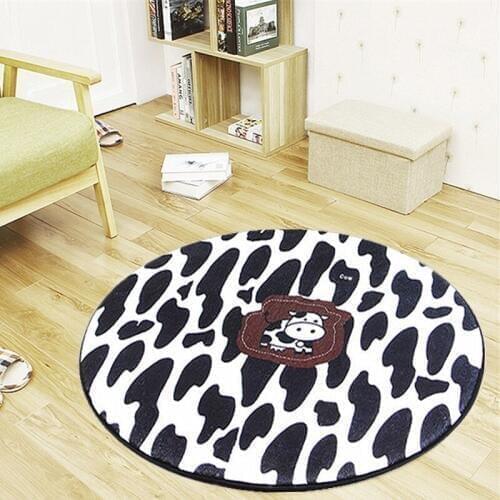 Child cartoon Cow zebra deer Leopard Printed Rug Cowhide faux skin leather NonSlip Antiskid Mat Animal print Carpet for home