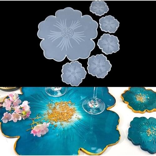 DIY Flower Plate Dish Silicone Mold Epoxy Resin Molds For Craft Coaster Jewelry Making Tools Resin Mold
