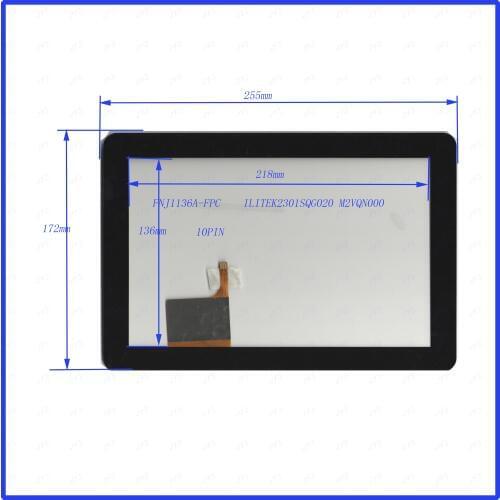 FNJ1136A 10PIN capacitive compatible 255*172mm touchglass screen this is compatible Touchsensor