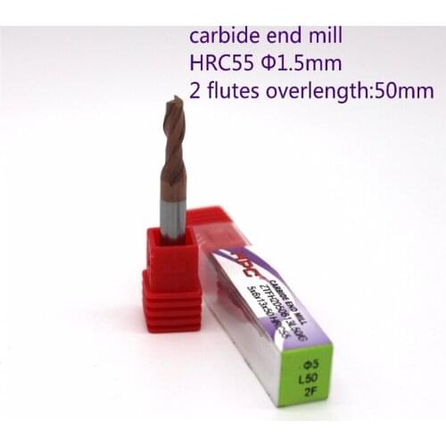 Router bit 5*6*50 of 2 flute end mills HRC55 carbide end mill tungsten mill cutter CNC machine tool