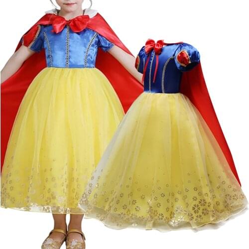 Fancy Cosplay Snow Queen Princess Dress Clothing Girls Elsa Dress Anna Kids Childrens Costumes Birthday Party Robe Infantil