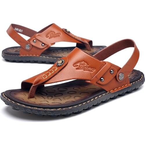 Classic Men Sandals Comfortable Men Casual Shoes Leather Sandals Big Size Soft Sandals Men Roman Comfortable Men Shoes Zapatilla