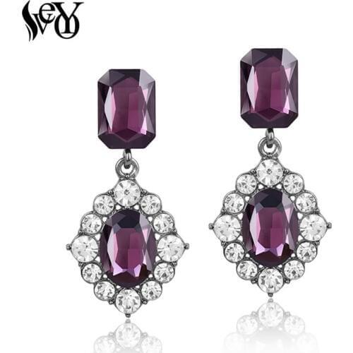 VEYO Classic Luxury Statement Earrings for Women Vintage Crystal Rhinestone Drop Earring Top Quality Wholesale