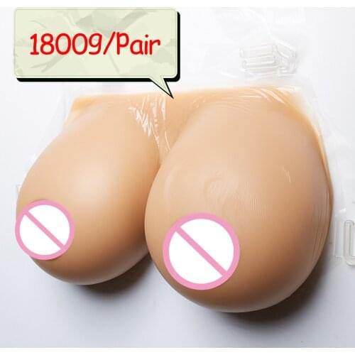 1800g/pair Crossdresser Fake Boobs Cleavage Tits Rrealistic Bionic Silicone Breast Forms Suntan Silicone Breast E Cup