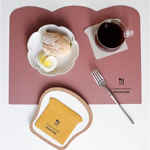Tableware mats Irregular leather placemats household oil-proof heat insulation mats Soft Bowl mats coasters table mat