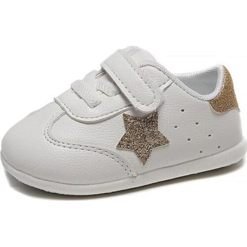 New Spring Baby Boy Girl Shoes Fashion Casual Star White Sneakers Antiskid Soft Sole Infant Newborn Toddler Shoes First Walkers