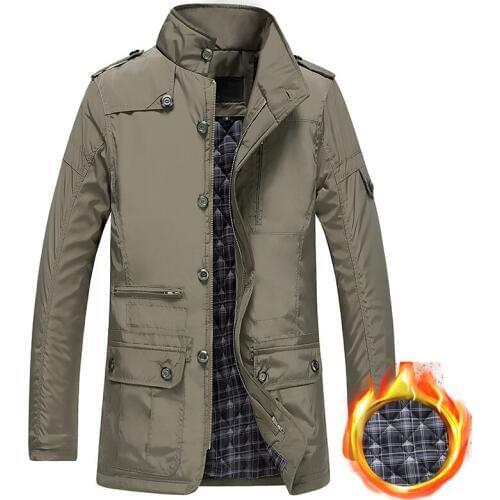 Men Jacket Mens Fashion Winter Thicken Warm Jacket Coat Stand collar Casual Parkas Coats Autumn Outerwear Male Plus size 5XL