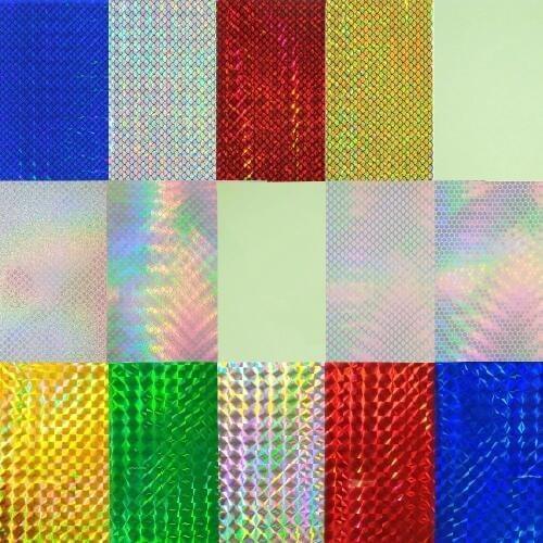 Hyanea Fish Skin Fishing Lure Stickers Fish Scale 5kinds 15paper/lot Length 7.3cm Width 10cm Hologram seal