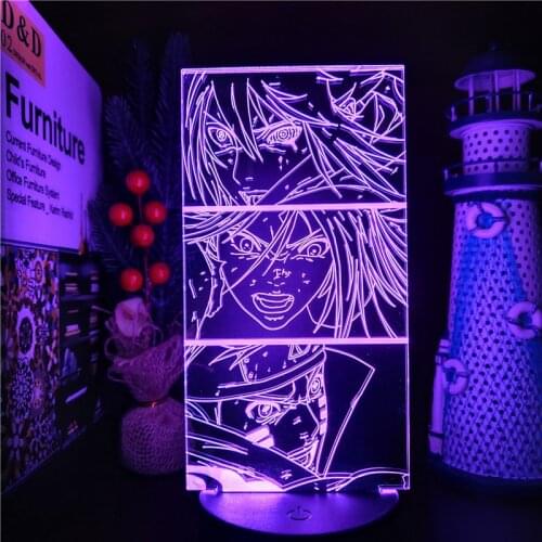 Naruto Uzumaki 3D Night Lights Uchiha Sasuke Haruno Sakura Visual Table Lamp Shippuden Colorful Lighting Christmas Gift Lampara