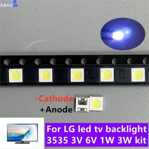 50-100pcs Original For LG LED LED 2W 6V / 1W 3V 3535 Cool cold white LCD Backlight for TV
