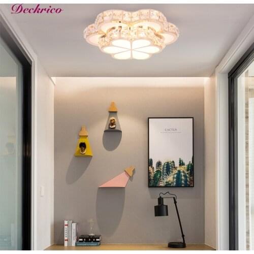 European Style Ceiling Light For Living Room Kitchen Three Color Crystal Chandelier 12 W Lighting Fixture Modern Decor Led